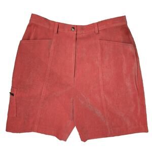 Bette & Court Women's Bermuda Golf Walking Faux Suede Shorts Size 8 Rust